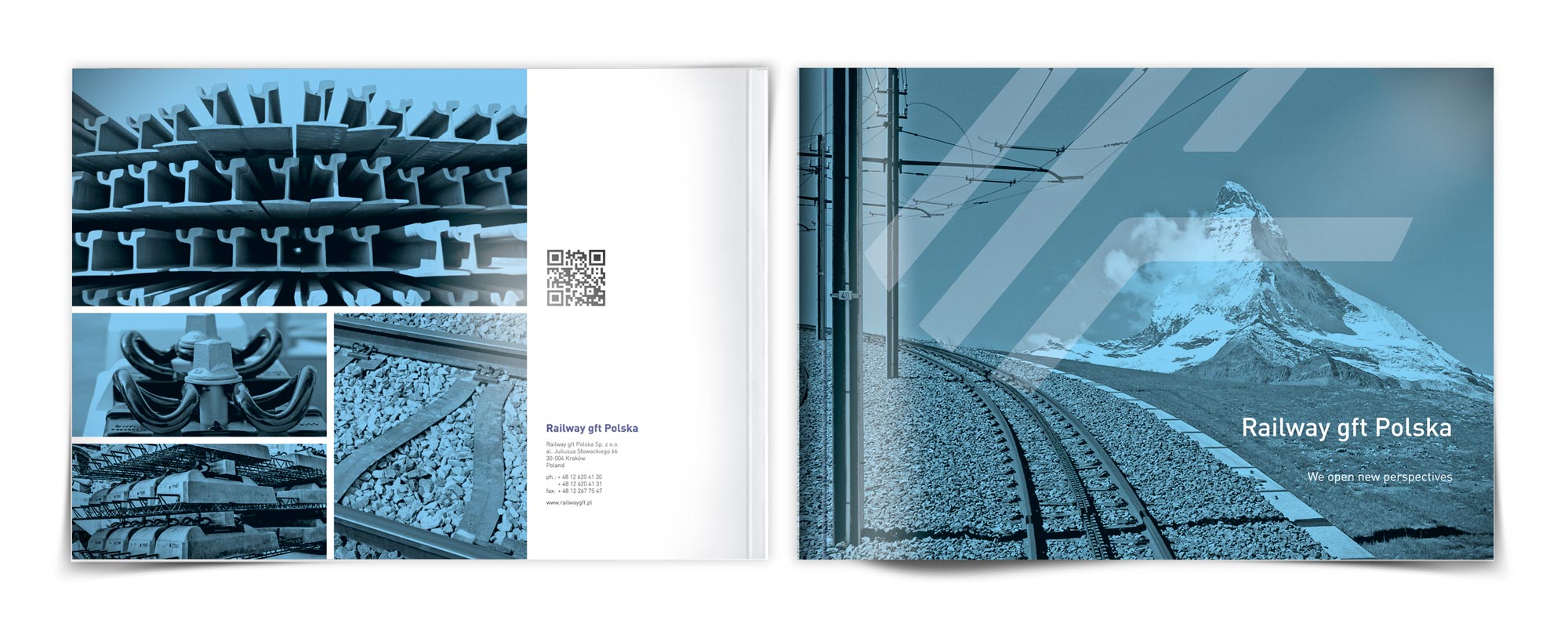 Okładka (Matterhorn) katalogu materiałow do budowy i remontu torowis kolejowych oraz tramwajowych dla Grupa ZUE